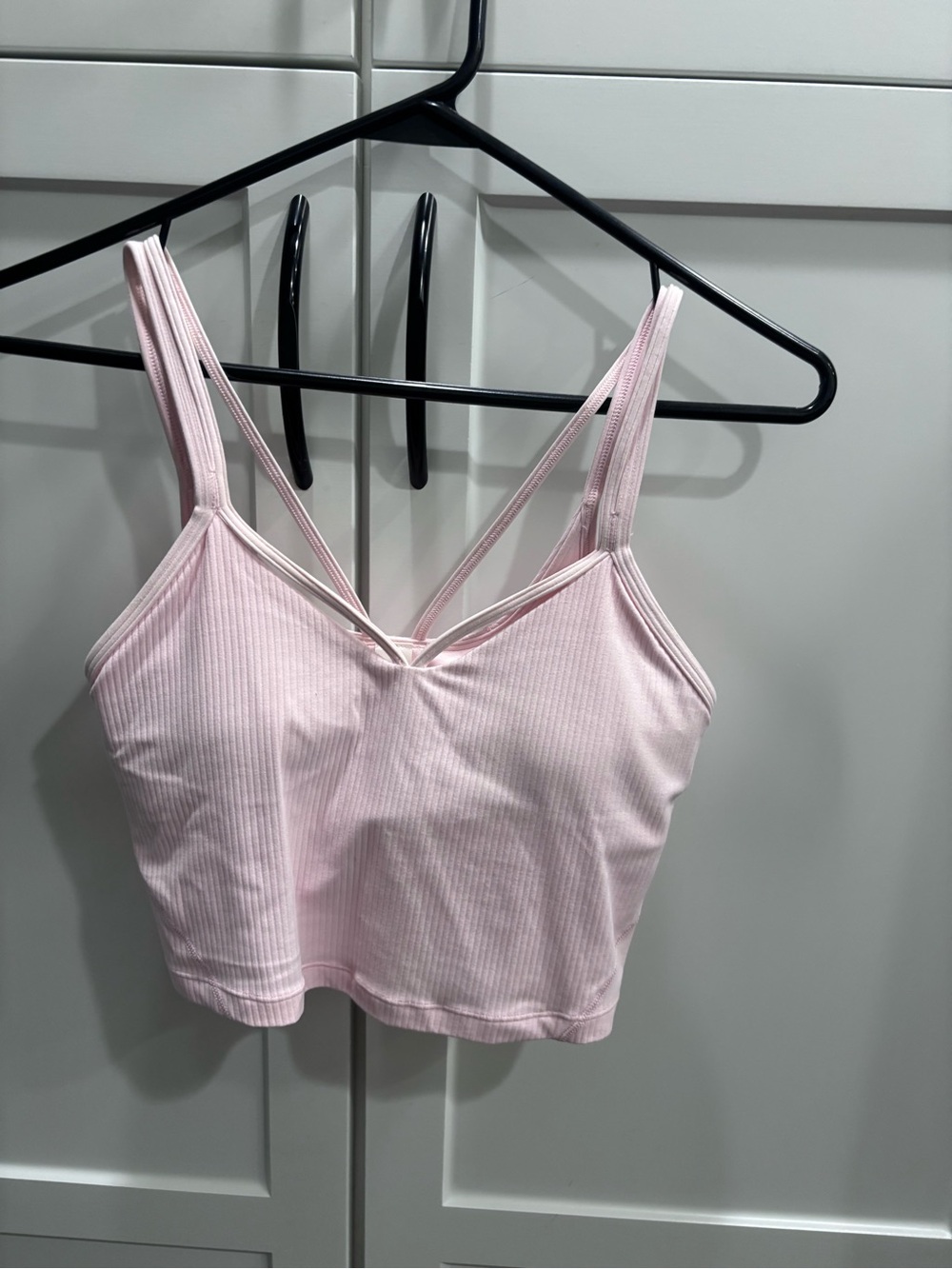 lululemon athletica Light Pink Ribbed Strappy Sports Bra